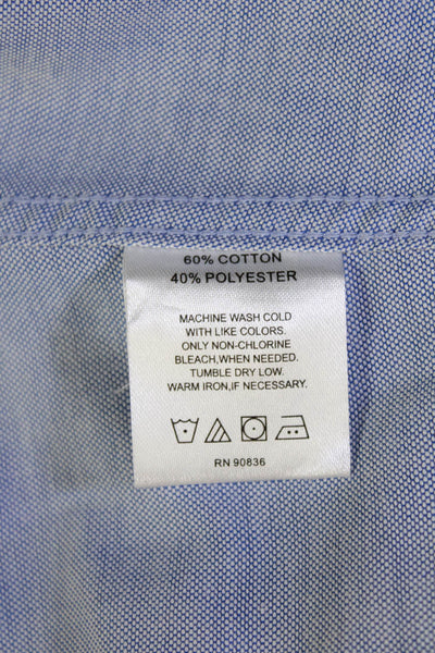 Pearly Vine Women Light Blue Mock Neck Button Up Blouse 3/4 Sleeve Size M