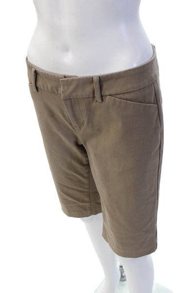 Ecru Unisex Bermuda Chino Shorts Beige Cotton Blend Solid Army Size 28