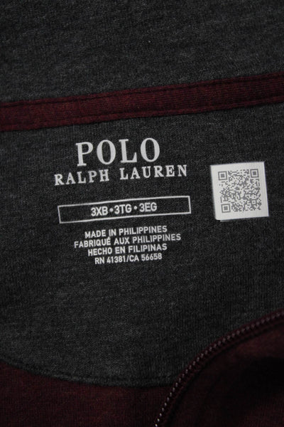 Polo Ralph Lauren Mens Mock Neck Zip Sweater Dark Gray CottonBlend Size Big 3X