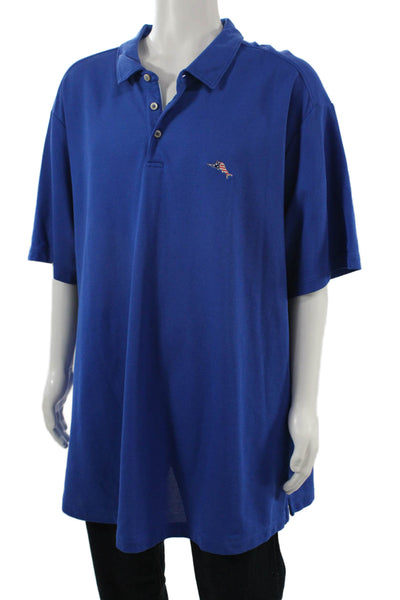 Tommy Bahama Mens Rugby Shirt Blue Cotton Size Extra Extra Extra Large Big