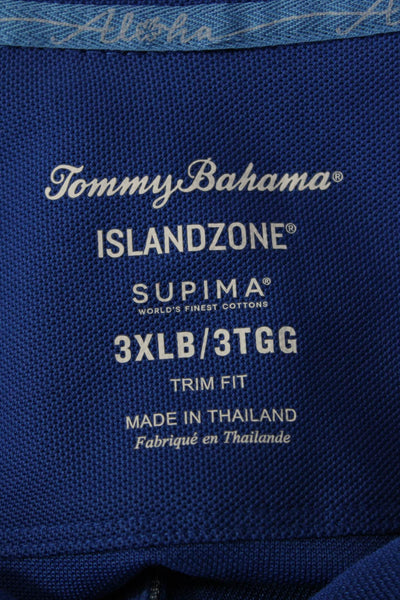 Tommy Bahama Mens Rugby Shirt Blue Cotton Size Extra Extra Extra Large Big
