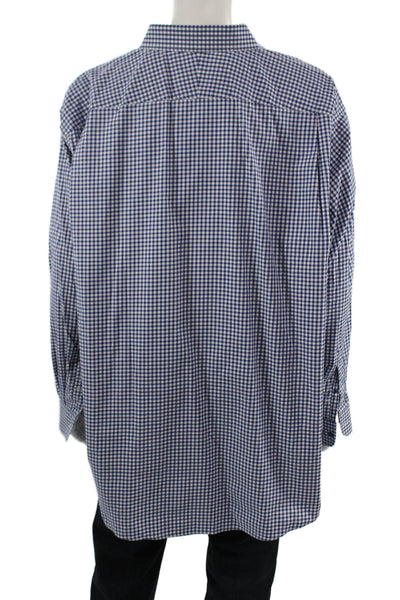 Nordstrom Mens Shop Mens Plaid Button Down Shirt Blue Size 20 36-37