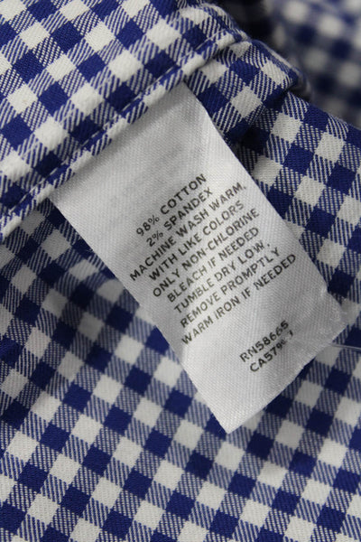 Nordstrom Mens Shop Mens Plaid Button Down Shirt Blue Size 20 36-37