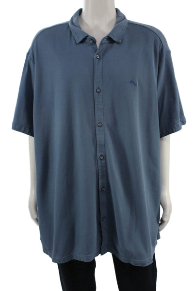 Tommy Bahama Mens Short Sleeves Button Down Shirt Blue Size 3XLB