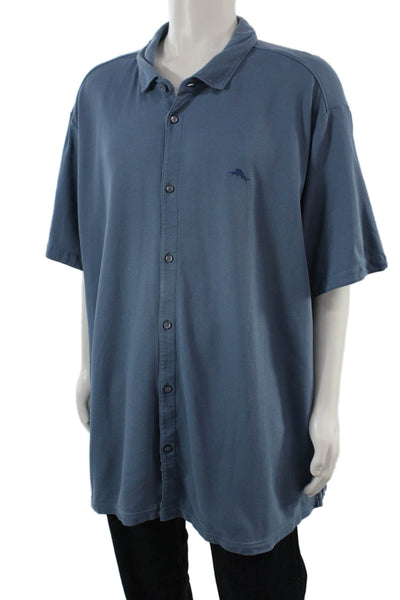 Tommy Bahama Mens Short Sleeves Button Down Shirt Blue Size 3XLB