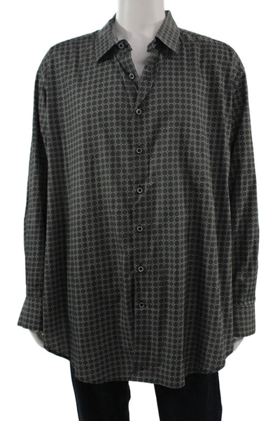 Robert Graham Mens Button Down Shirt Grey Size Extra Extra Extra Large