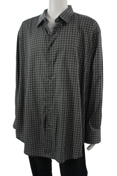 Robert Graham Mens Button Down Shirt Grey Size Extra Extra Extra Large
