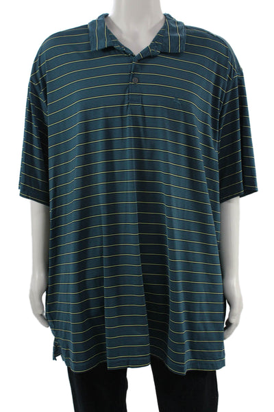 Tommy Bahama Mens Striped Polo Shirt Blue Size Extra Extra Large Big