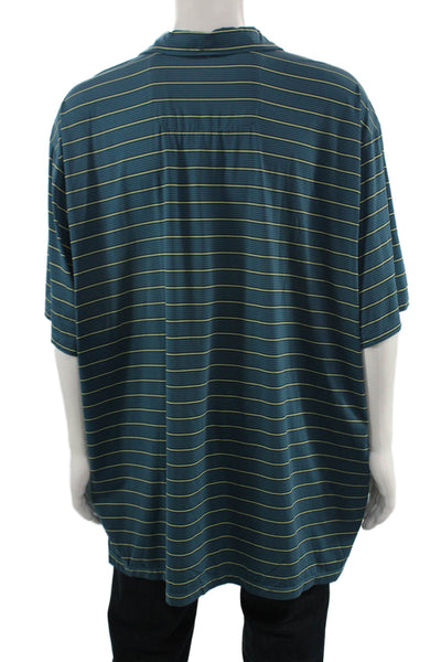 Tommy Bahama Mens Striped Polo Shirt Blue Size Extra Extra Large Big
