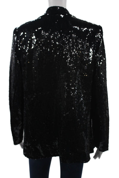 Picadilly Womens Black Collared Long Sleeve Blazer Polyester Blend Size S