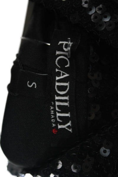 Picadilly Womens Black Collared Long Sleeve Blazer Polyester Blend Size S