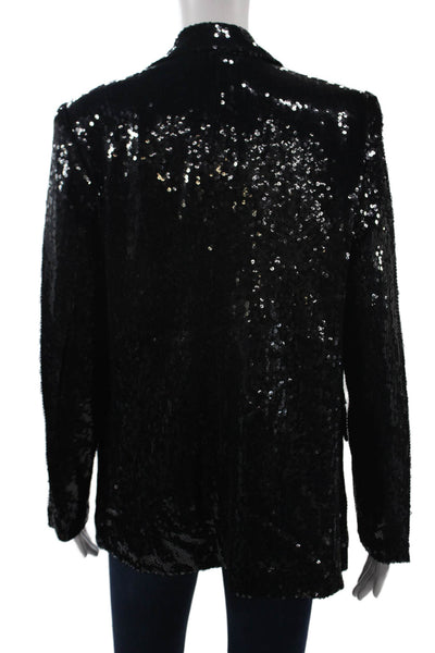 Picadilly Womens Black 80s Collared Long Sleeve Blazer Size M
