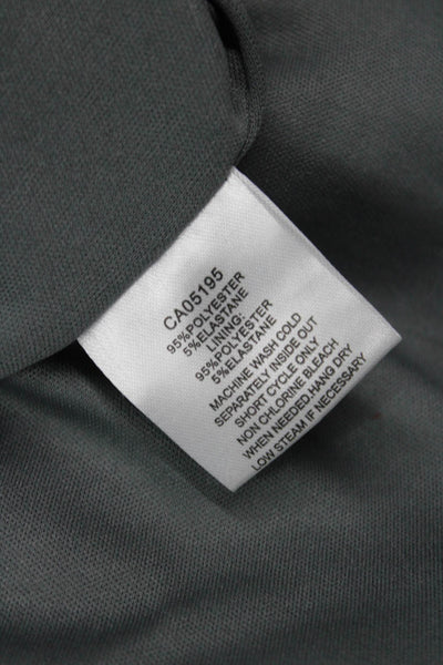 Picadilly Womens Gray Collared Long Sleeve 80s Blazer Polyester Elastane Size L