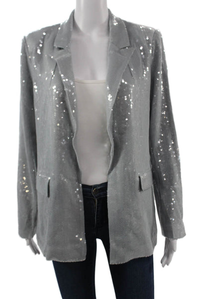 Picadilly Womens Gray Collared Long Sleeve Blazer 80s Size XL