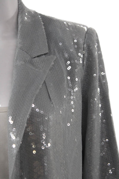 Picadilly Womens Gray Collared Long Sleeve Blazer 80s Size XL