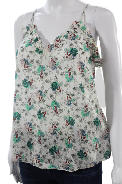 Rebecca Taylor Women White Floral Silk Camisole Sleeveless Size S