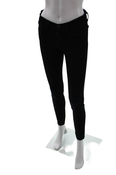J Brand Womens Skinny Ankle Jeans Black Mid Rise 28in Size 26