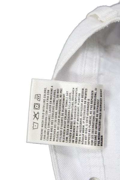 Citizens of Humanity Women Cropped Skinny Jeans White Mid-Rise Button Size 24