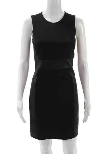 Theory Women Sheath Dress Black Sleeveless Round Neck Short Size 0