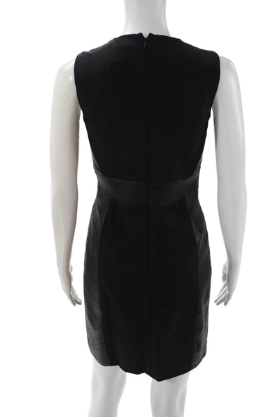 Theory Women Sheath Dress Black Sleeveless Round Neck Short Size 0