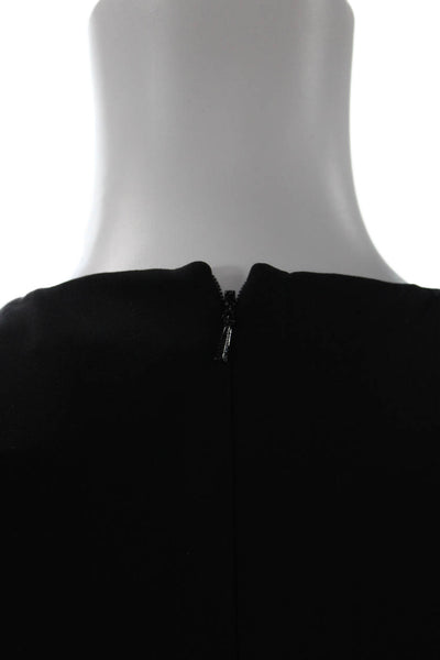 Theory Women Sheath Dress Black Sleeveless Round Neck Short Size 0