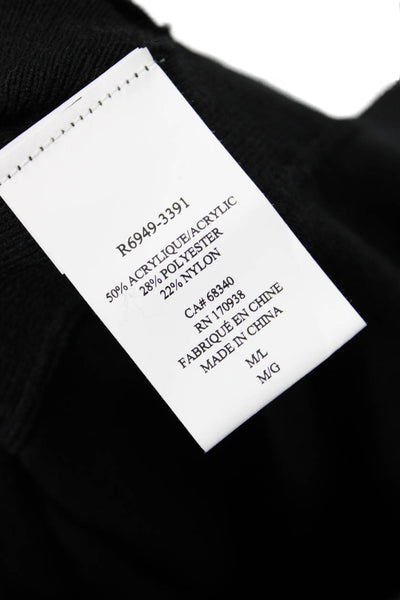 Renuar Women Basic V-Neck Short Sleeve Black Top Size M