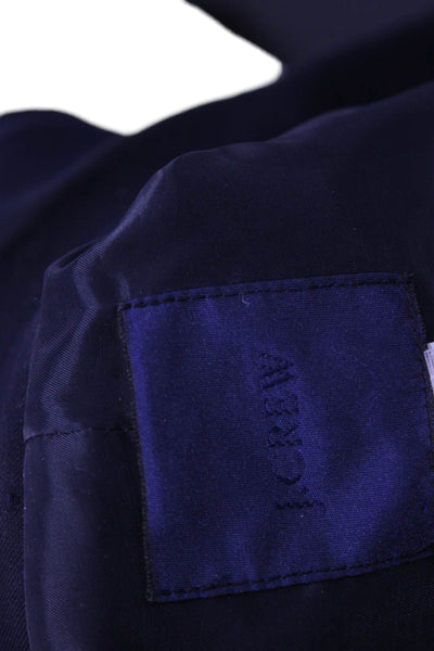 J Crew Womens Cotton Two Button Long Sleeve Lined Blazer Navy Blue Size 0