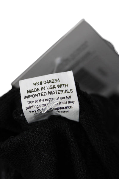 Terez Women Leopard Print Black Modal Blend Long Sleeve Sweater Size S