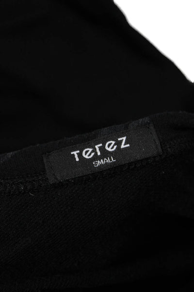 Terez Women Leopard Print Black Modal Blend Long Sleeve Sweater Size S