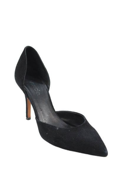 Vince Womens Suede Pointed Toe D'Orsay Pumps Black Size 8 Medium