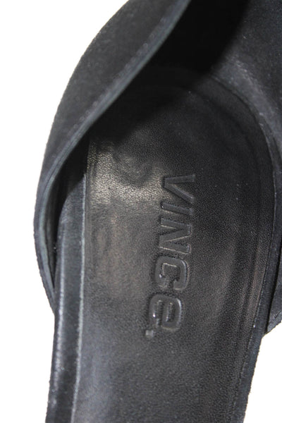 Vince Womens Suede Pointed Toe D'Orsay Pumps Black Size 8 Medium