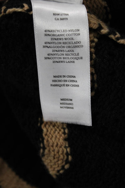 Rails Unisex Black Striped V-Neck Cardigan 3/4 Sleeve Size M