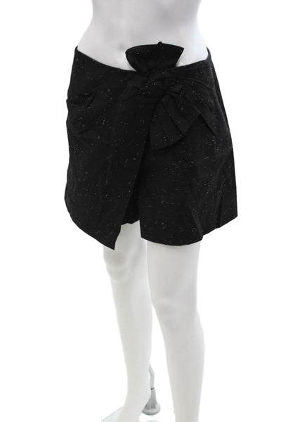 Rebecca Taylor Women Wrap Skort Black Solid Size 8