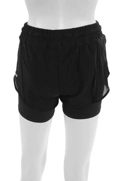 PE Nation Unisex Biker Sweat Shorts Black Drawstring Poly Elastane Size XS