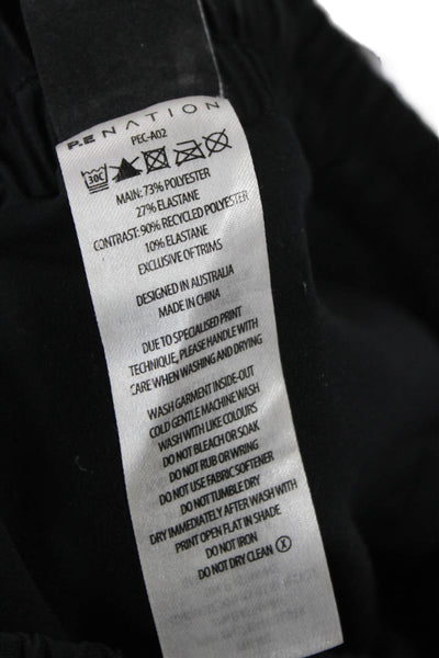PE Nation Unisex Biker Sweat Shorts Black Drawstring Poly Elastane Size XS