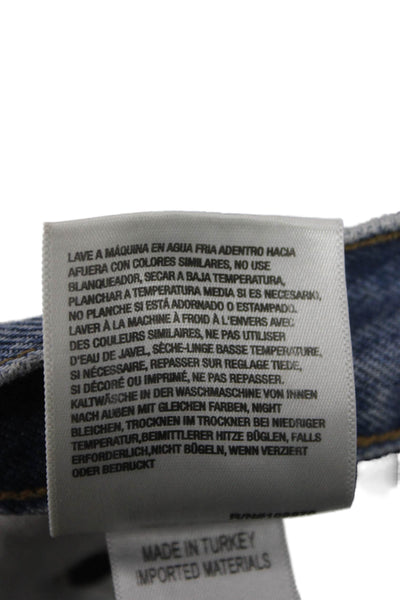 Agolde Womens Cropped Boyfriend Jeans Blue Mid Rise 29 Inseam Size 23