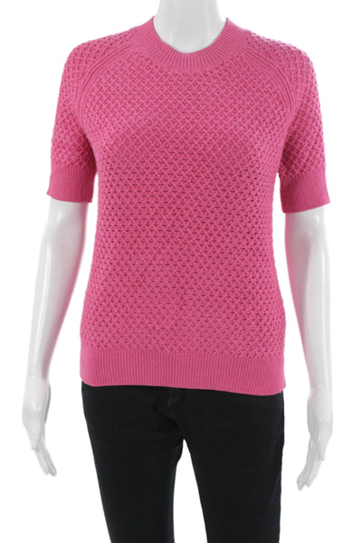Varley Unisex Pullover Pink Geometric Short Sleeve Crew Neck Size 2XS