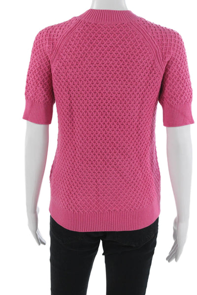 Varley Unisex Pullover Pink Geometric Short Sleeve Crew Neck Size 2XS