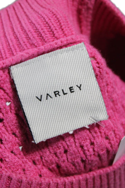 Varley Unisex Pullover Pink Geometric Short Sleeve Crew Neck Size 2XS