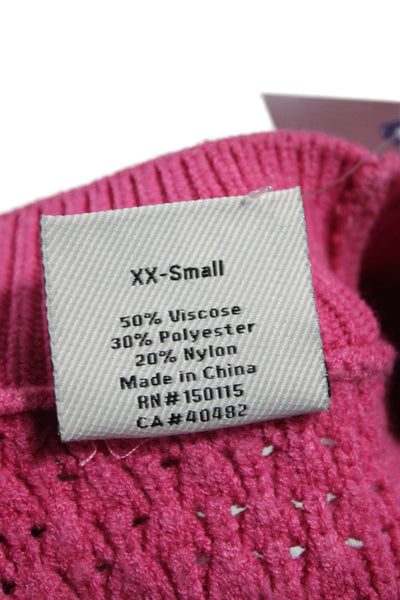 Varley Unisex Pullover Pink Geometric Short Sleeve Crew Neck Size 2XS