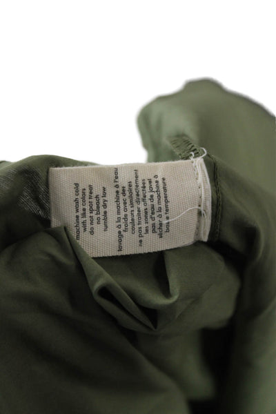 Donni Womens Basic Green Cotton Collared Button-Up Long Sleeve Size XS