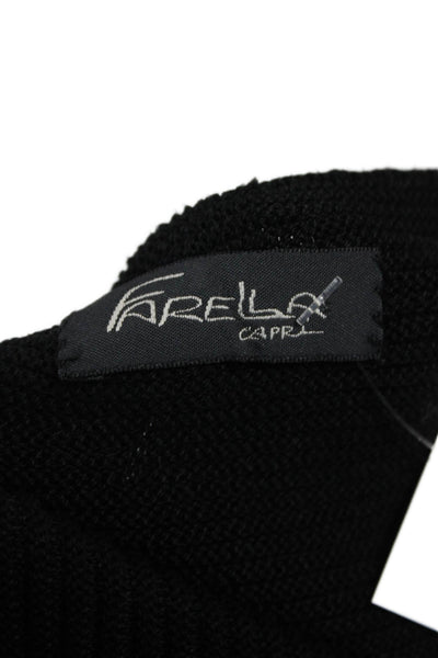 Farella Women Black Striped Tunic Round Neck Short Sleeve Cotton Poly Size M