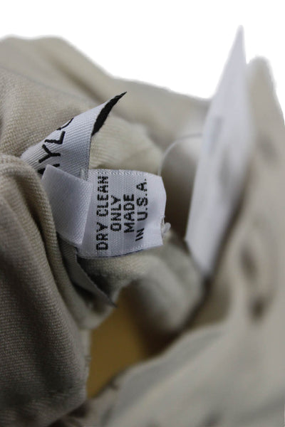 Kimberly Taylor Unisex Ankle Dress Pants Beige Poly Cotton Blend Button Size XS