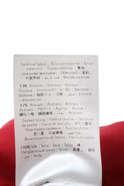 Valentino Unisex Red Viscose Acetate Zip Shorts Size 38