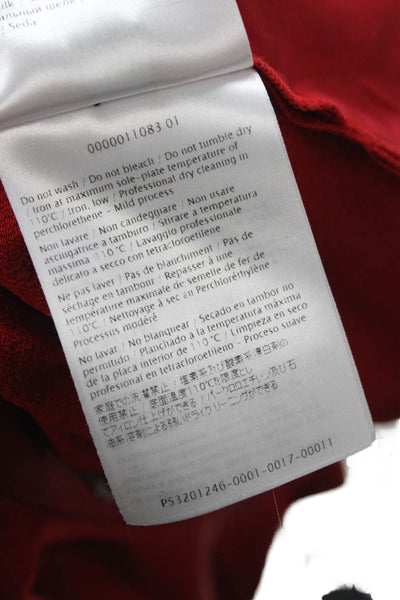 Valentino Unisex Red Viscose Acetate Zip Shorts Size 38