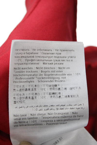 Valentino Unisex Red Viscose Acetate Zip Shorts Size 38