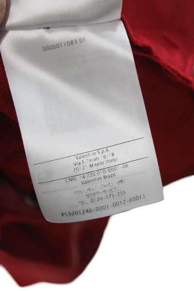 Valentino Unisex Red Viscose Acetate Zip Shorts Size 38