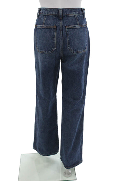 Reformation Women Wide-Leg Jeans Dark Blue Button Fly Size 25