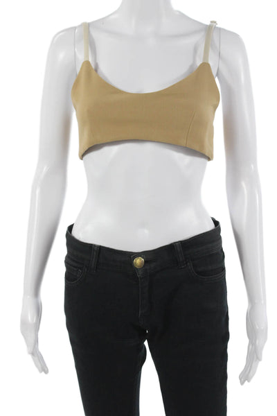 Kimberly Taylor Women Bralette Top Brown V-Neck Sleeveless Polyester Size S