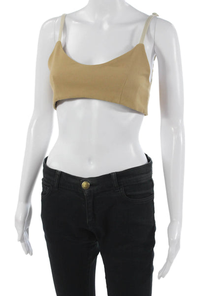 Kimberly Taylor Women Bralette Top Brown V-Neck Sleeveless Polyester Size S